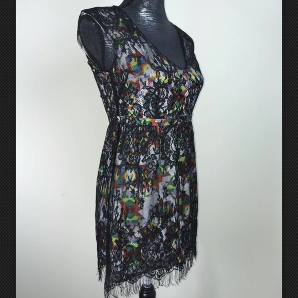 Petticoat Alley Lace Fringe Tank Top Shirt Dress - Picture 2 of 6